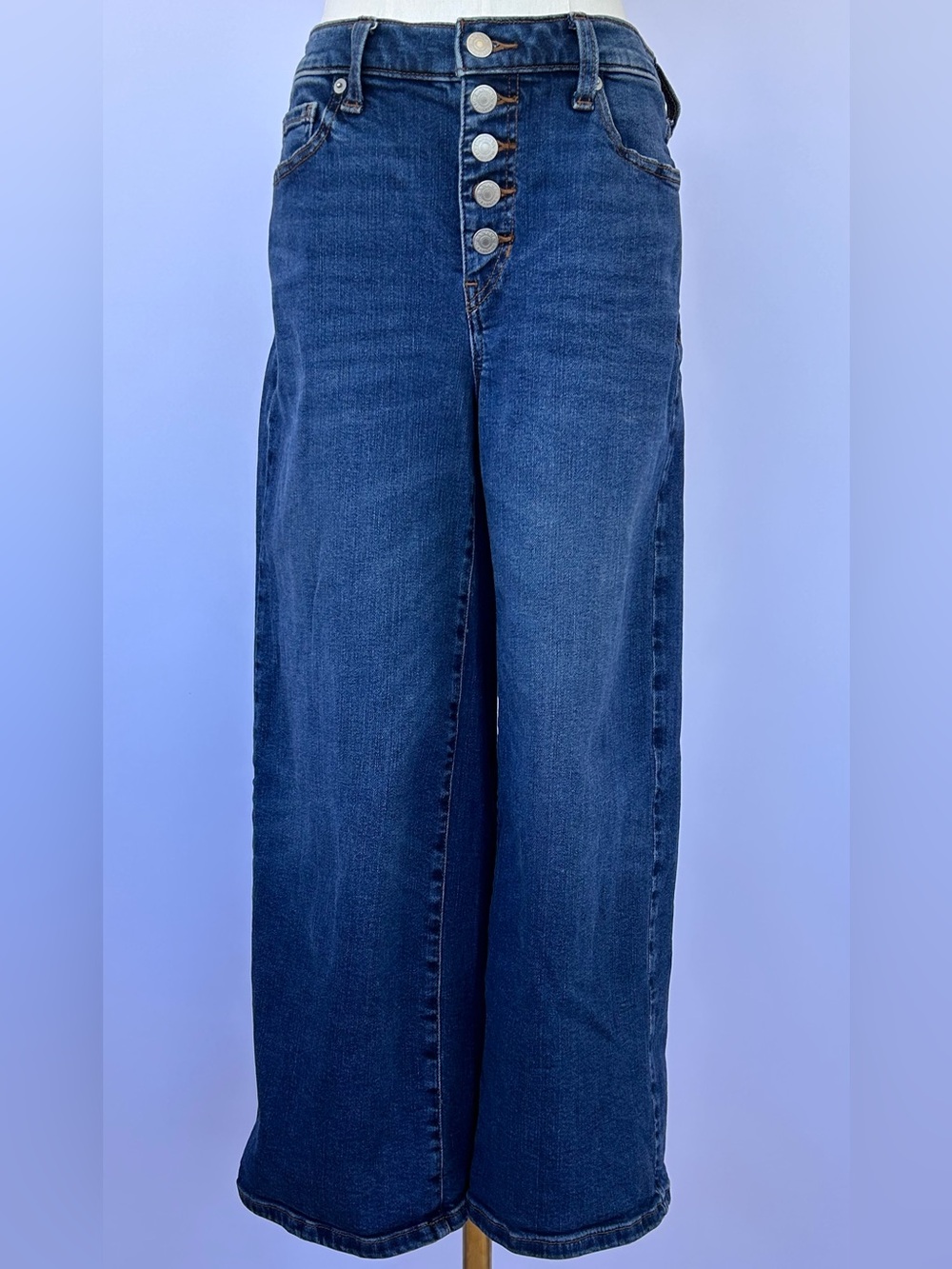 Banana Republic Factory Women’s Button Fly Jeans Wide Leg‎ Cropped Size 27/4